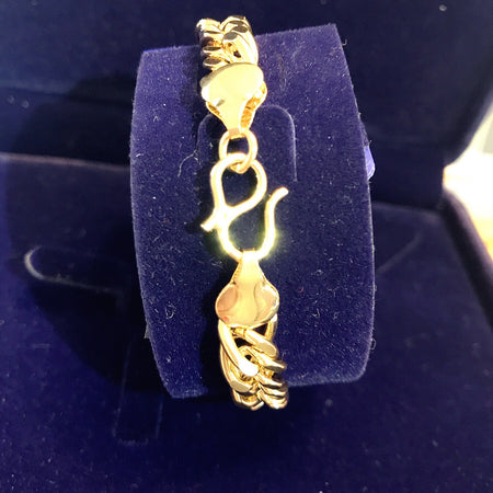 24K Gold Plated 8mm Cuban Link Bracelet - Ruby's Jewelry