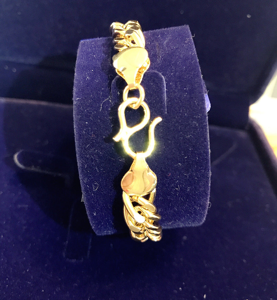 24K Gold Plated 8mm Cuban Link Bracelet - Ruby's Jewelry