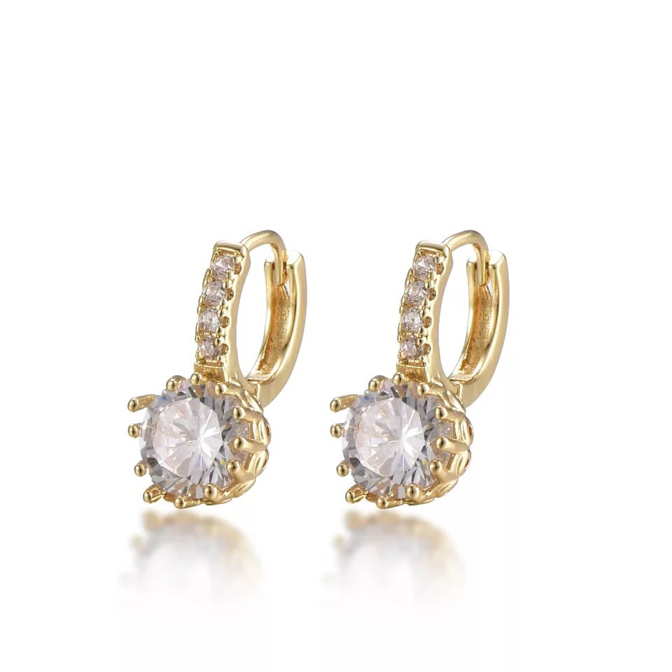 18k gold plated with aaa zircon diamond earring - Ruby's Jewelry