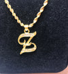 18k gold plated letter with zircon Letter Z necklace - Ruby's Jewelry
