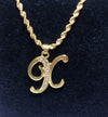 18k gold plated letter with zircon Letter X necklace - Ruby's Jewelry