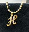 18k gold plated letter with zircon Letter H necklace - Ruby's Jewelry