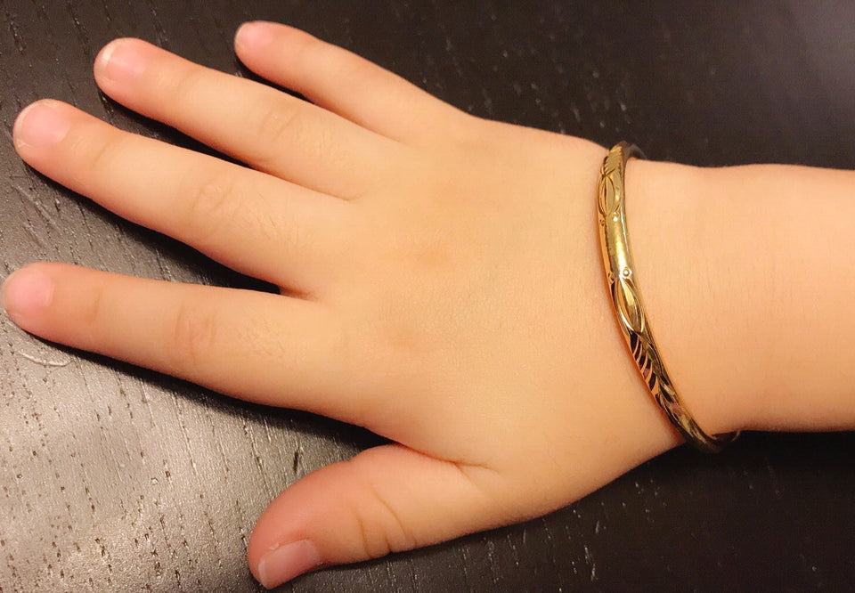 24K Gold Plated Adjustable Kids Bangles - Ruby's Jewelry