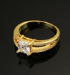 18K Gold Plated Ring with Zircon Diamond - Ruby's Jewelry