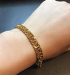 24K Gold Plated 7mm Curb Chain Bracelet - Ruby's Jewelry