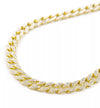 18K Gold Plated Cuban Link Necklace with Rhinestone Diamonds - Ruby's Jewelry