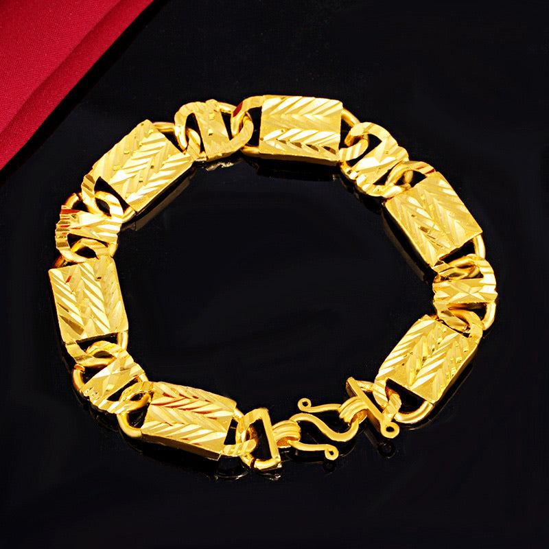 24k gold plated bracelet 10mm BC601 - Ruby's Jewelry