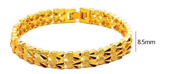 24K Gold Plated 8mm Chain Bracelet - Ruby's Jewelry