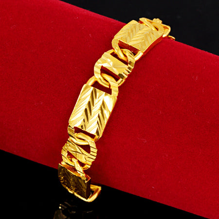 24k gold plated bracelet 10mm BC601 - Ruby's Jewelry