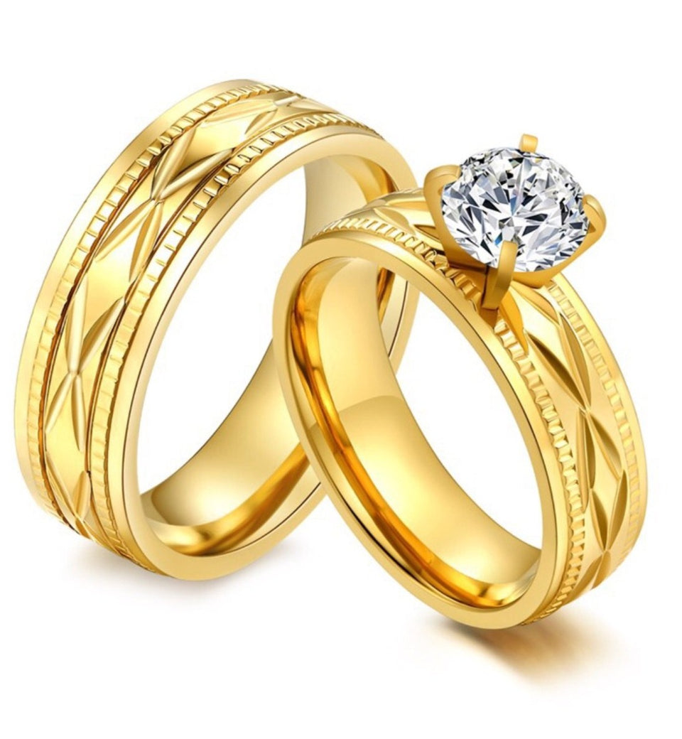 University Trendz Men's & Women's Stainless Steel Forever Love Ring Couple  Ring (Gold) : Amazon.in: Fashion