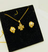 18K Gold Plated Jewelry Set with Diamonds - Earrings and Necklace - Ruby's Jewelry