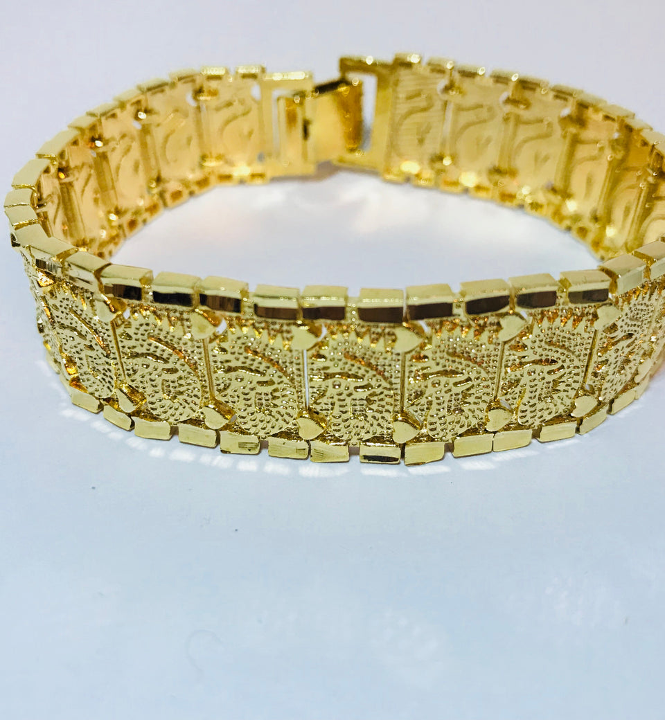 24K Gold Plated 18mm Chain Bracelet - Ruby's Jewelry