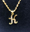 18k gold plated letter with zircon K necklace - Ruby's Jewelry