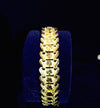 24K Gold Plated 12mm Wavy Chain Bracelet - Ruby's Jewelry