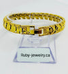 24K Gold Plated 8mm Square-linked Bracelet - Ruby's Jewelry