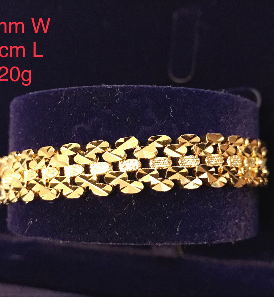 24K Gold Plated 12mm Oval Chain Bracelet - Ruby's Jewelry