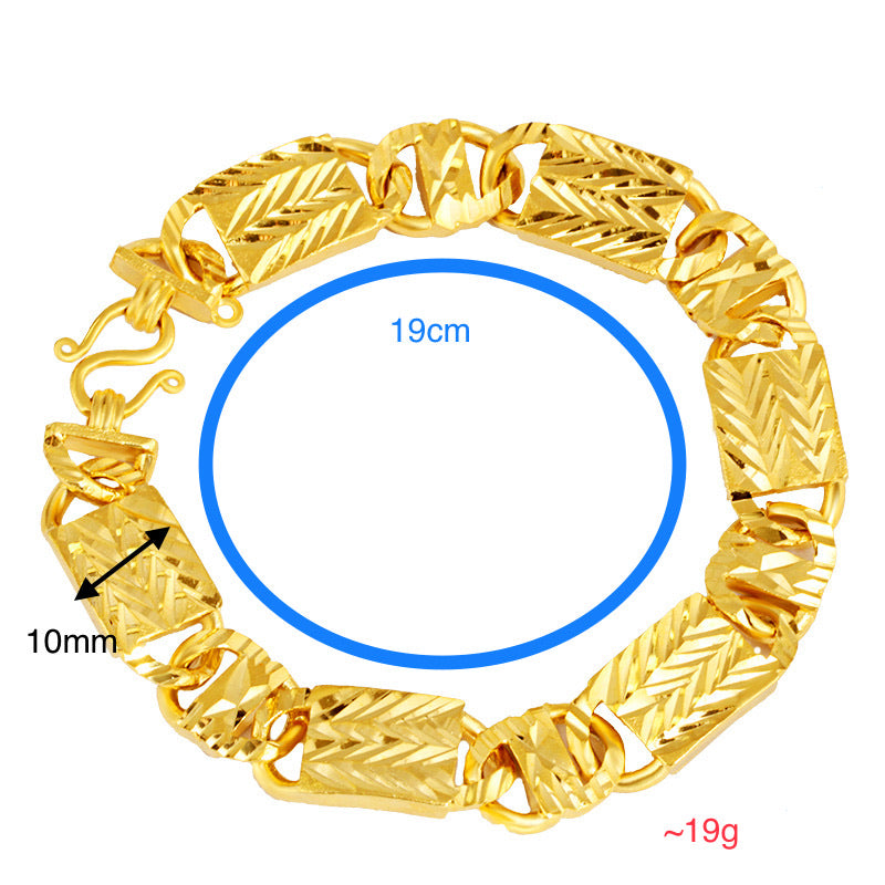 24k gold plated bracelet 10mm BC601 - Ruby's Jewelry