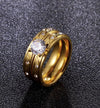 18K Gold Plated Couple Rings with Zircon Diamonds - Ruby's Jewelry