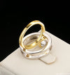 18K Gold Plated Double Ring Set with Zircon Diamond - Ruby's Jewelry