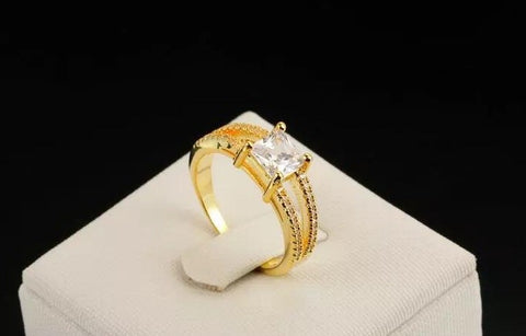 18K Gold Plated Ring with Zircon Diamond