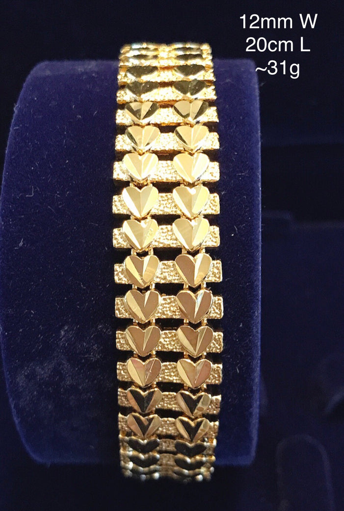 24K Gold Plated 12mm Double Row Bracelet - Ruby's Jewelry