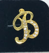 18k gold plated letter with zircon B necklace - Ruby's Jewelry