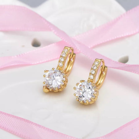 18k gold plated with aaa zircon diamond earring - Ruby's Jewelry