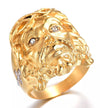 18k gold plated with rhinestone 3D Jesus ring - Ruby's Jewelry