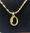 18k gold plated letter with zircon Letter O necklace - Ruby's Jewelry