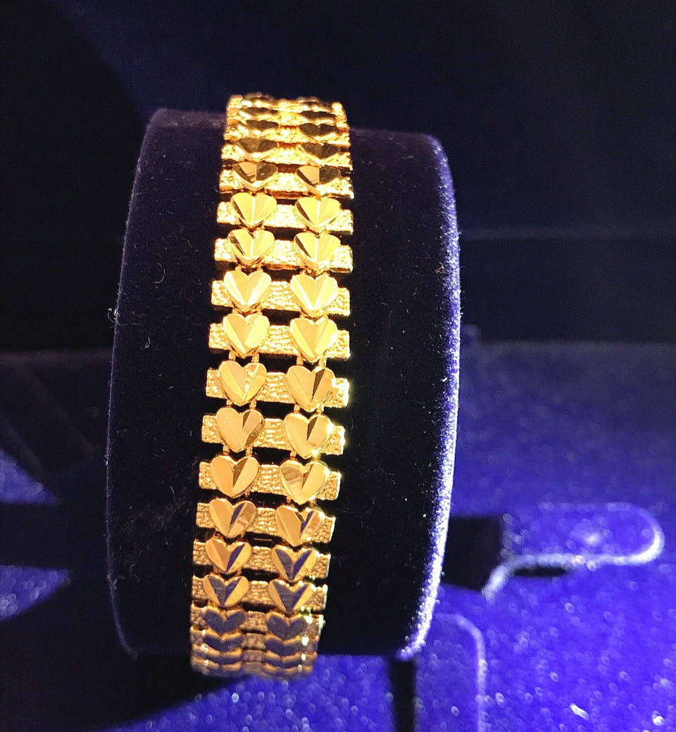 24K Gold Plated 12mm Double Row Bracelet - Ruby's Jewelry
