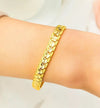24K Gold Plated 8mm Square-linked Bracelet - Ruby's Jewelry
