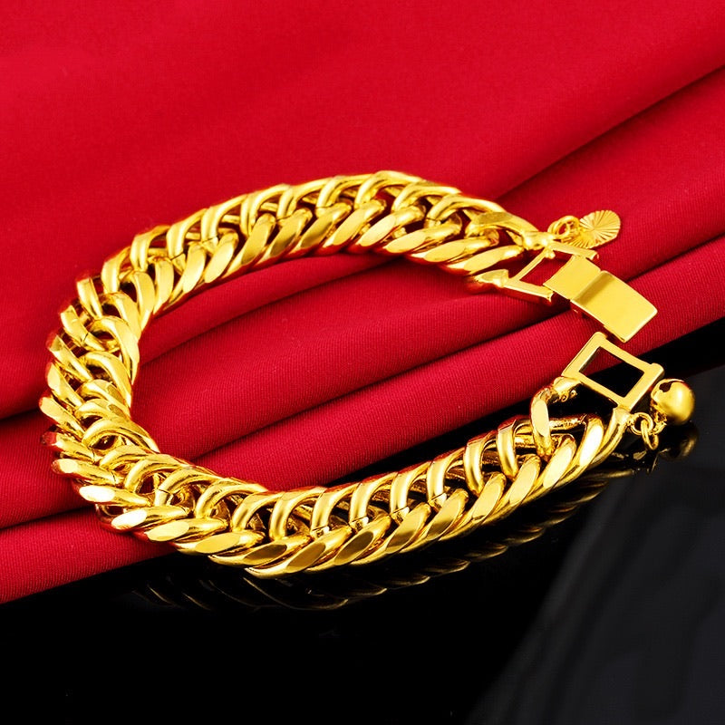 24k gold plated bracelet 12.4mm - Ruby's Jewelry