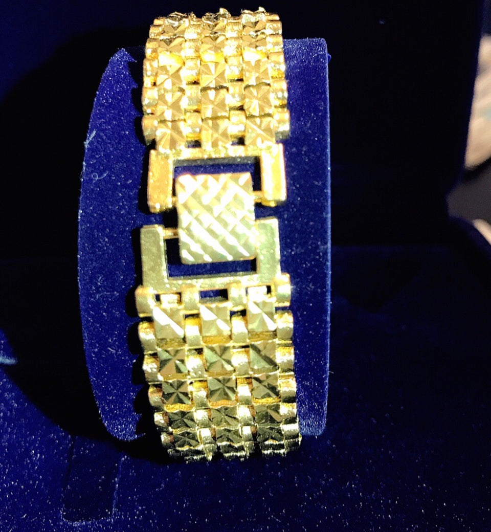 24K Gold Plated 16mm Chain Bracelet - Ruby's Jewelry