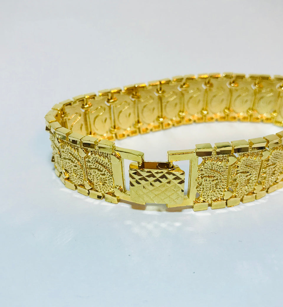 24K Gold Plated 18mm Chain Bracelet - Ruby's Jewelry