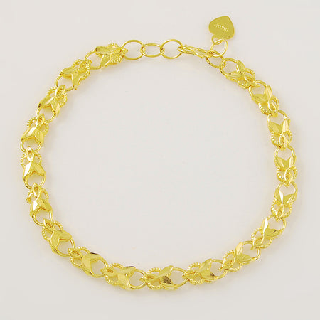18K Gold Plated Leaf-linked Bracelet - Ruby's Jewelry
