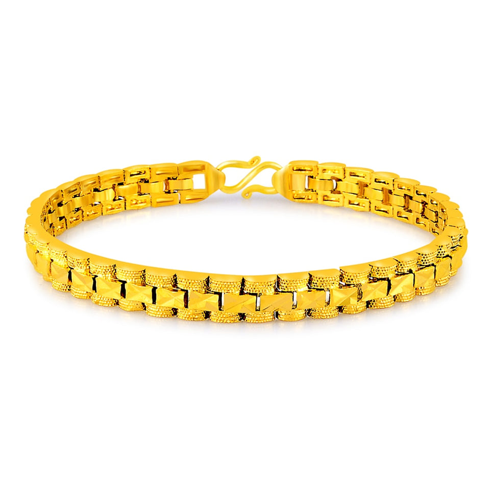24K Gold Plated 6mm Chain Bracelet - Ruby's Jewelry