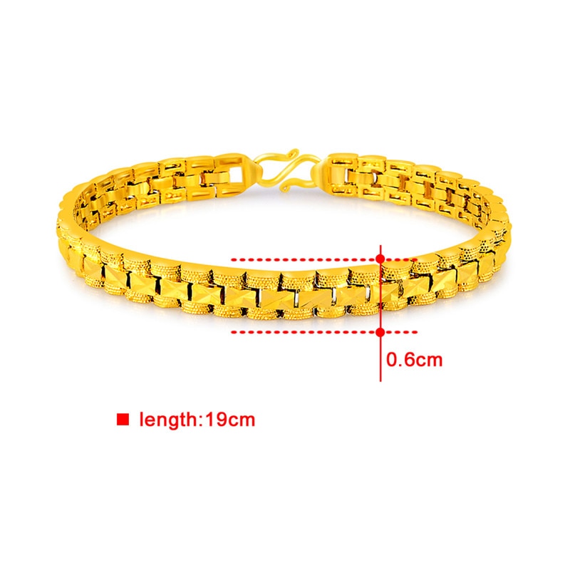 24K Gold Plated 6mm Chain Bracelet - Ruby's Jewelry