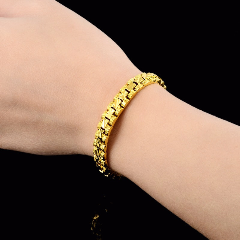24K Gold Plated 6mm Chain Bracelet - Ruby's Jewelry