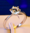 18K White Gold Plated Round Lab Diamond Ring - Ruby's Jewelry