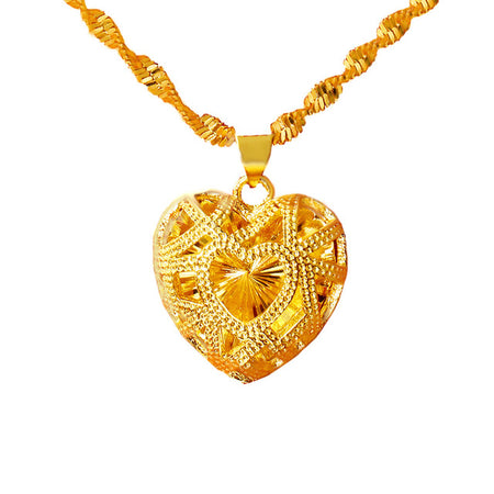 24K Gold plated water-drop , heart and round pendant Necklaces - Ruby's Jewelry