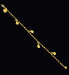 24K Gold Plated Fine Bracelet with Dangling Flowers - Ruby's Jewelry