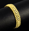 24K Gold Plated 12mm Chain Bracelet - Ruby's Jewelry