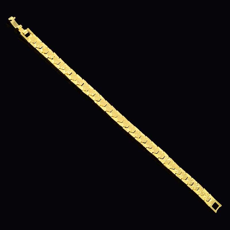 24K Gold Plated 8mm Chain Bracelet - Ruby's Jewelry