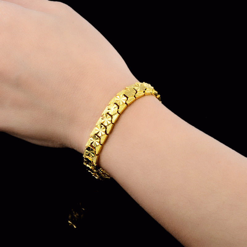 24K Gold Plated 8mm Chain Bracelet - Ruby's Jewelry