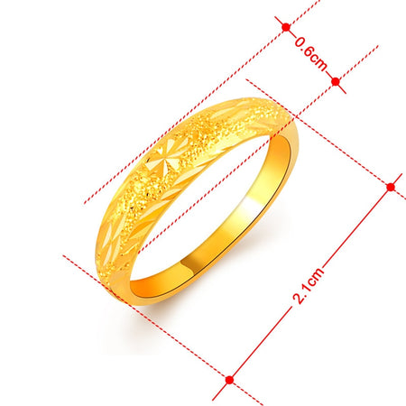 24K Gold Plated Carved Ring - Ruby's Jewelry