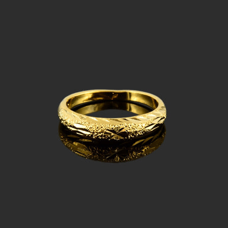 24K Gold Plated Carved Ring - Ruby's Jewelry