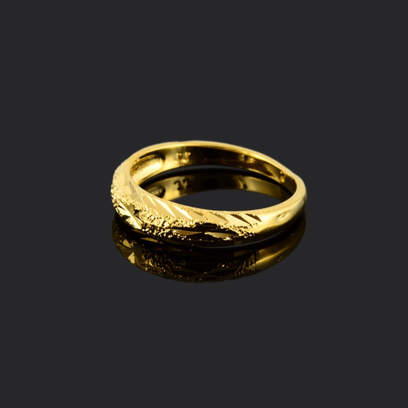 24K Gold Plated Carved Ring - Ruby's Jewelry