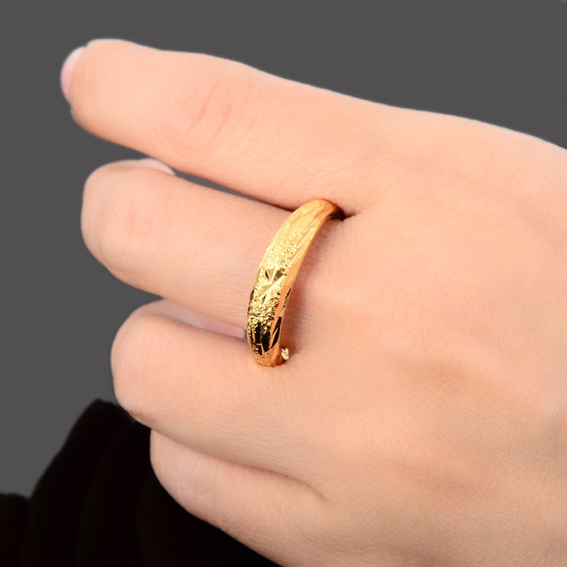 24K Gold Plated Carved Ring - Ruby's Jewelry