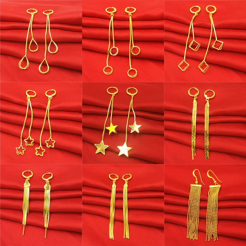 24K Gold Plated Dangle Earrings (27 Styles) - Ruby's Jewelry