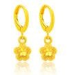 24K Gold Filled Flower Drop Huggie Hoop Earrings - Ruby's Jewelry